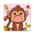 猴子吃彩色水果_logo